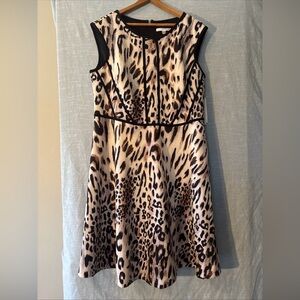 Studio One New York Dress Sleeveless Leopard Print Women’s Sz 14W NWT